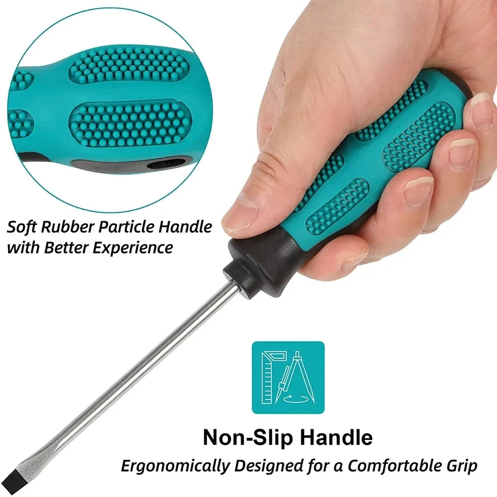 Repair Tool Set-Magnetic Precision Screwdriver Kit with Phillips and Flat Head, Non-Slip Handle, Screwdriver Tool Set