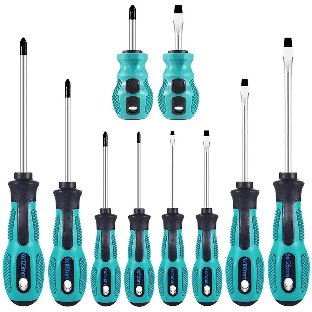 Repair Tool Set-Magnetic Precision Screwdriver Kit with Phillips and Flat Head, Non-Slip Handle, Screwdriver Tool Set