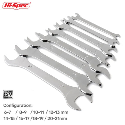 Hi-spec Thin Open End Wrench Set 6-32mm