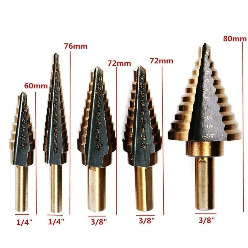 Cobalt Multiple Hole 50 Sizes Step Drill Bit Set