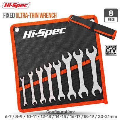 Hi-spec Thin Open End Wrench Set 6-32mm