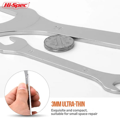 Hi-spec Thin Open End Wrench Set 6-32mm