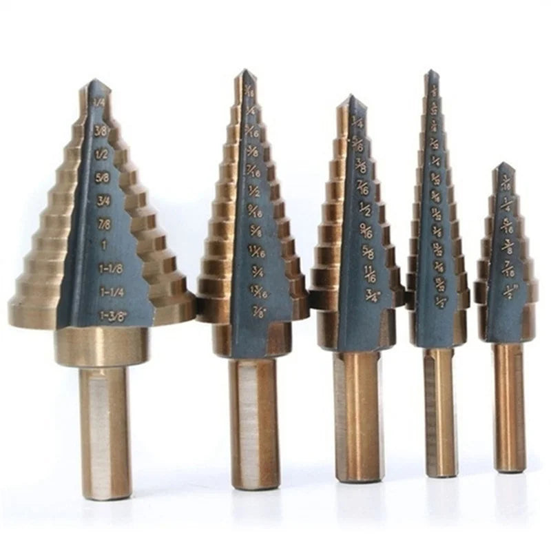 Cobalt Multiple Hole 50 Sizes Step Drill Set Tools Aluminum Case Metal Drilling Tool for Metal Wood Step Cone Drill Bit